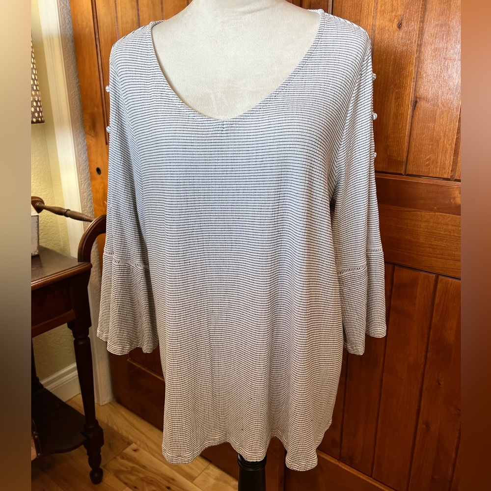 Peasant blouse with bell sleeves